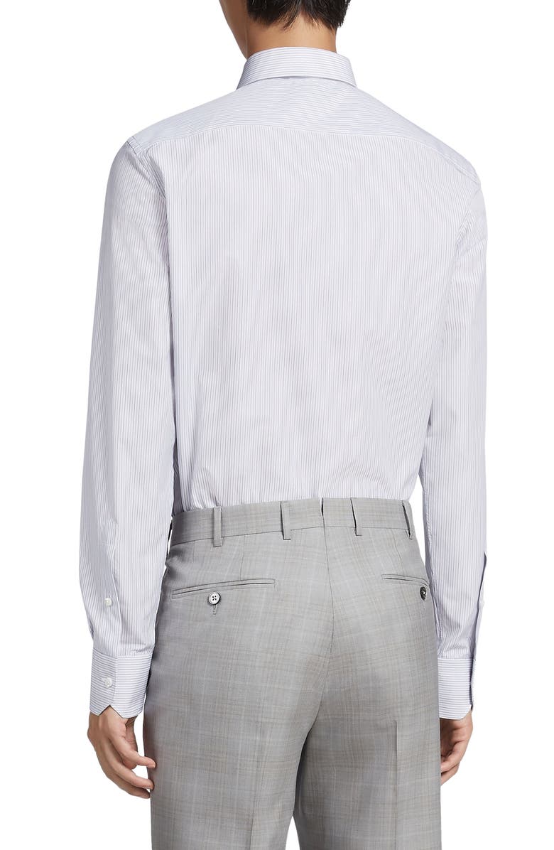 ZEGNA Microstripe Trecapi Cotton Button-Up Shirt, Alternate, color,