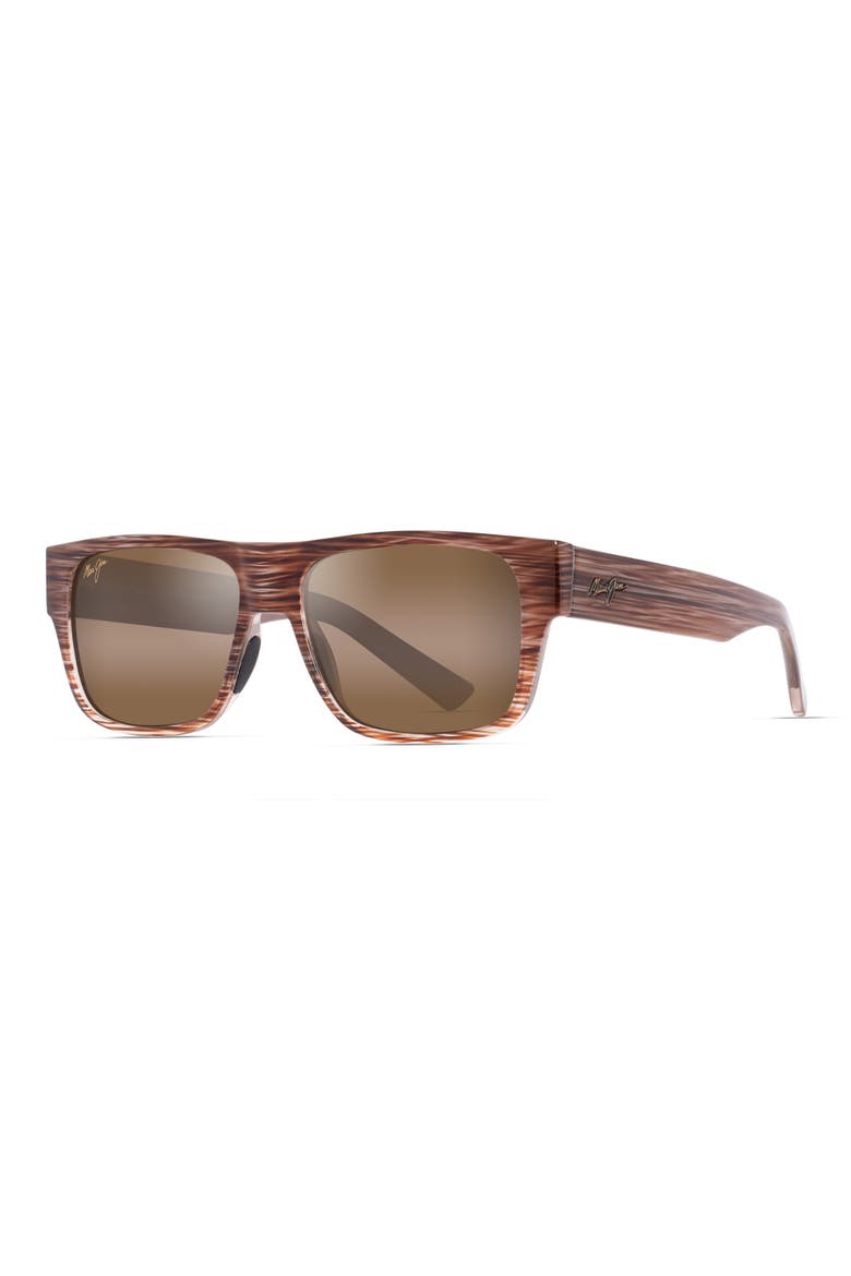 Keahi 56mm PolarizedPlus2® Rectangular Sunglasses, Alternate, color, BROWN