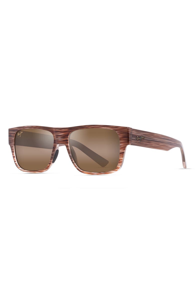 Maui Jim Keahi 56mm PolarizedPlus2<sup>®</sup> Rectangular Sunglasses, Alternate, color, Brown
