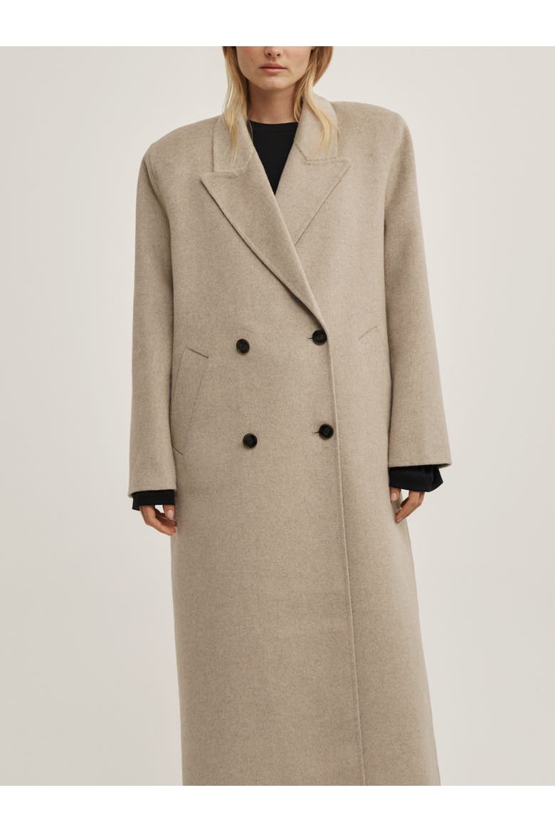 Shoulder Pad Longline Coat, Alternate, color, Oat Marle
