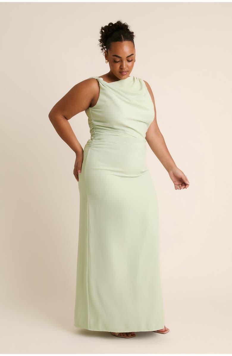 Six Stories Twist Asym Chiffon Bridesmaid Dress, Alternate, color, Mint Green