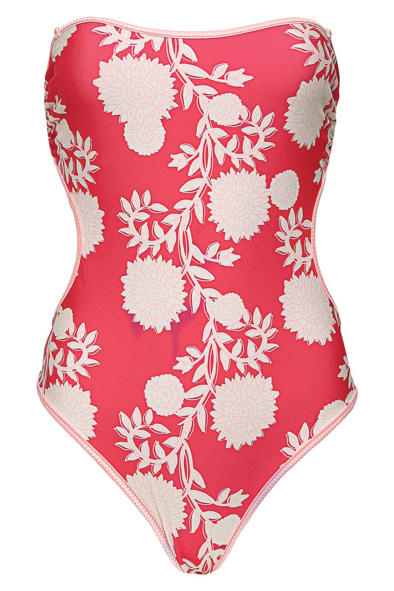 Cirsium One-Piece Swimsuit, Alternate, color, RED