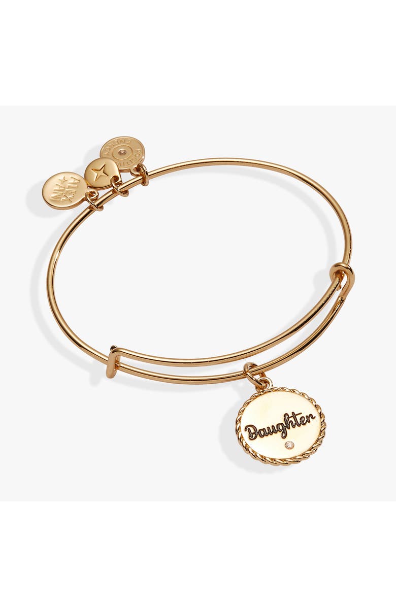 Alex and Ani Daughter Charm Bangle, Main, color, Gold