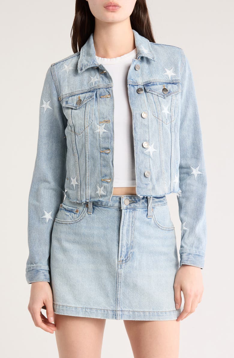 Pistola Crop Denim Jacket, Main, color, 