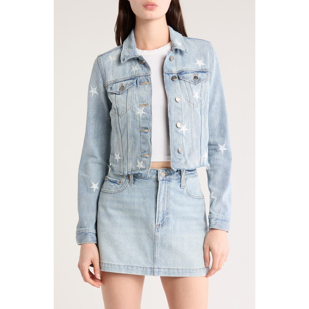 Pistola Crop Denim Jacket In Zodiac