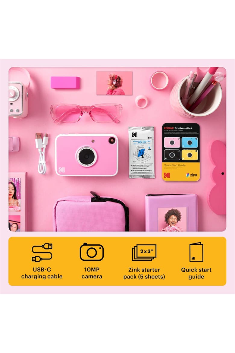 Printomatic+ Instant Camera Gift Bundle Kit, Alternate, color, Pink