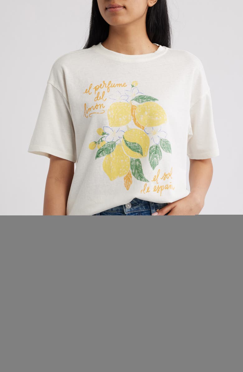 Marine Layer Oversize Hemp & Cotton Graphic T-Shirt, Main, color, Antique White