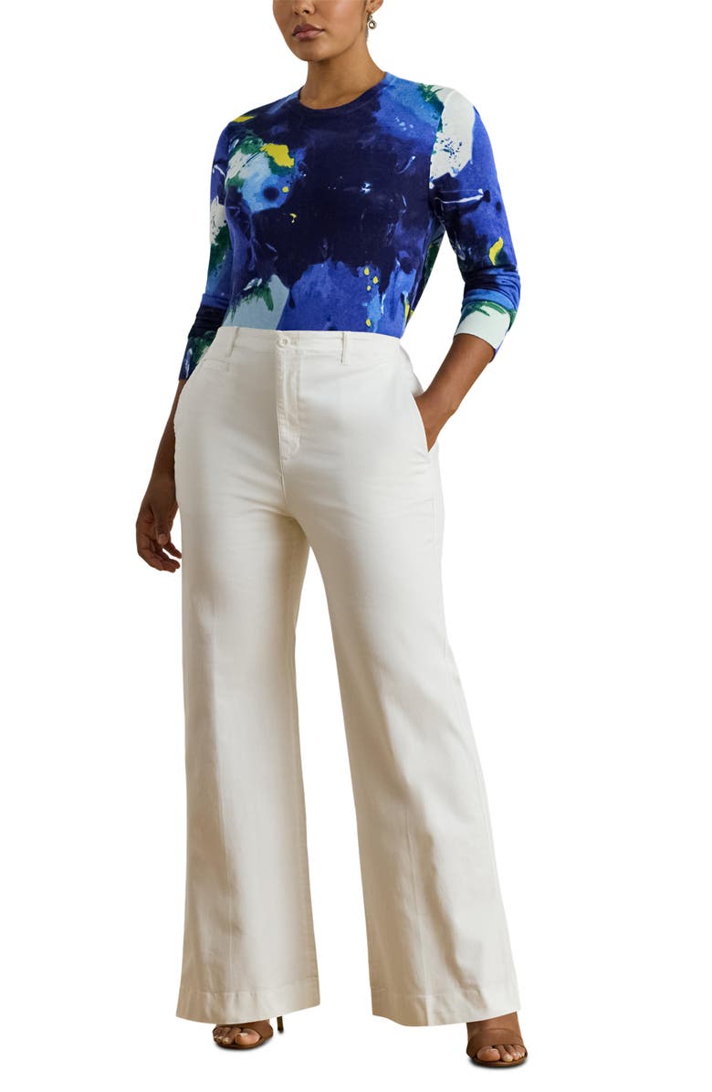 Lauren Ralph Lauren Floral Sweater, Alternate, color, Blue Multi