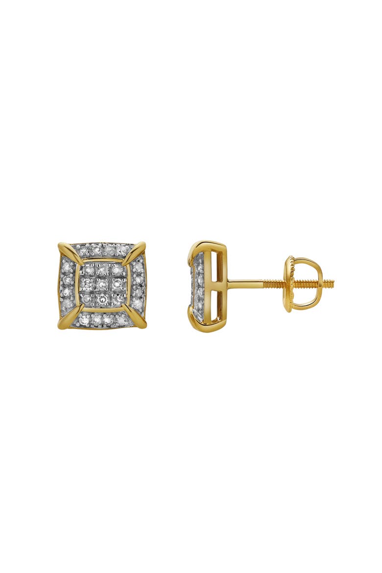 Frost 10K Yellow Gold Cluster Diamond Unisex Earrings - 0.19 Cts, Alternate, color, 10K Yellow Gold