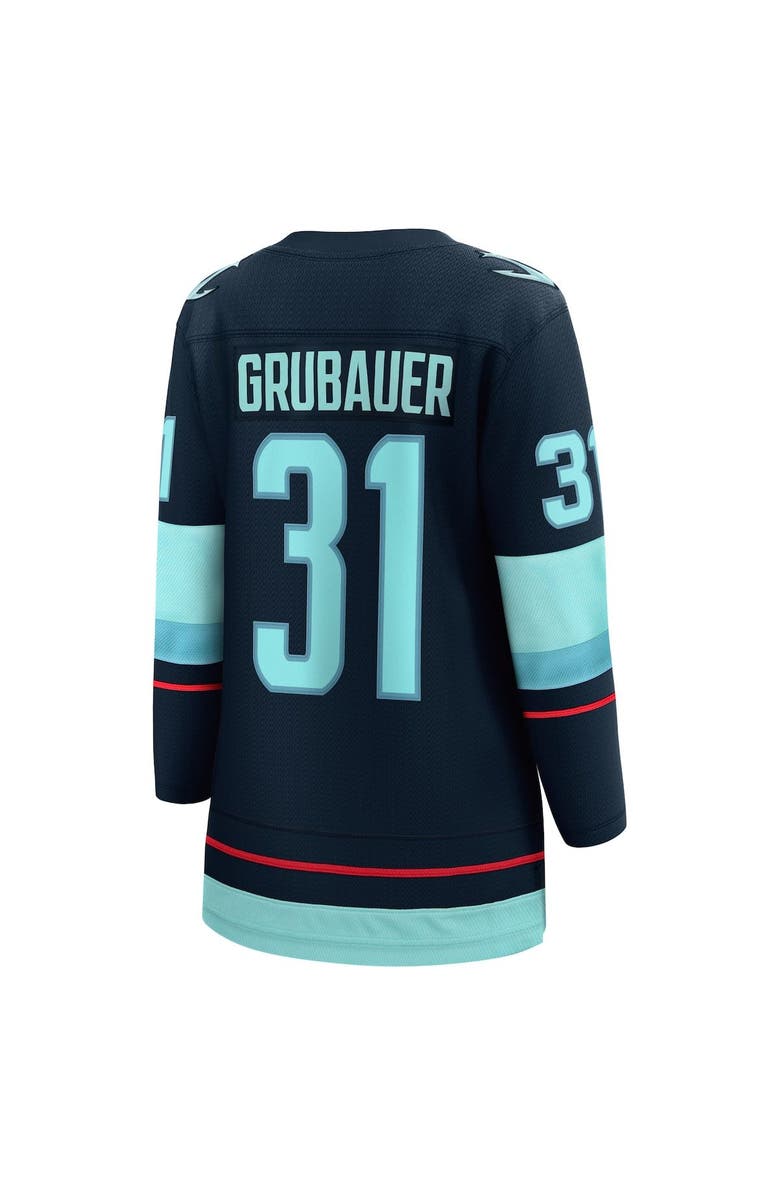 FANATICS Women's Fanatics Branded Philipp Grubauer Deep Sea Blue Seattle Kraken Home Premier Breakaway Player Jersey, Alternate, color, Navy