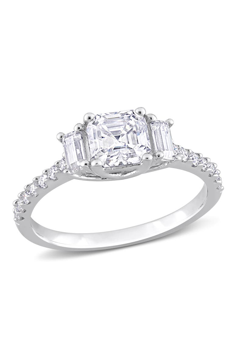 Julianna B. 1-1/3CT DEW Moissanite 3-Stone Ring, Main, color, Sterling Silver