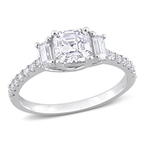 1-1/3CT DEW Moissanite 3-Stone Ring