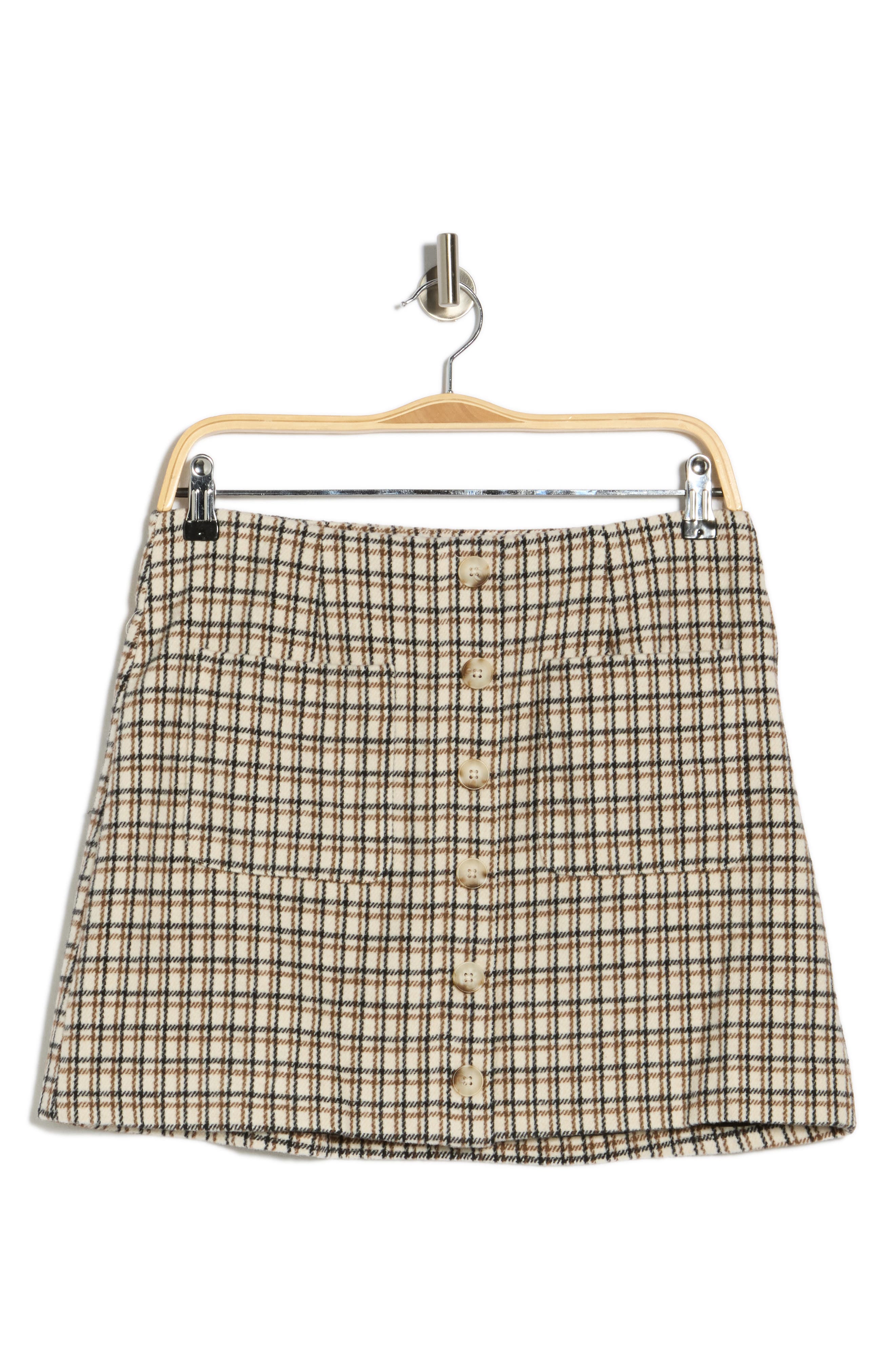 French Connection Check Plaid Patch Pocket Miniskirt