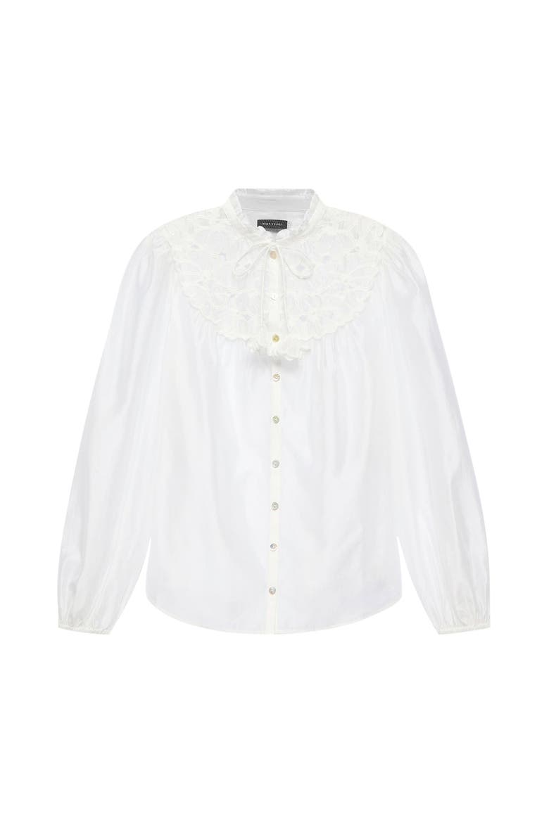 Floral Cutwork Detail Blouse, Alternate, color, Ivory