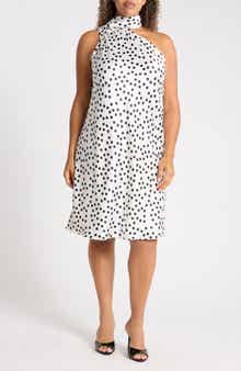 One-Shoulder Polka Dot Dress