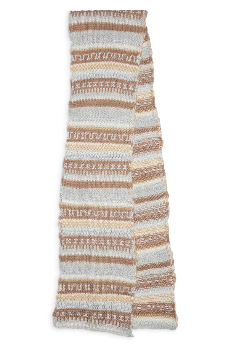 Fair Isle Knit Scarf, Alternate, color, GREY