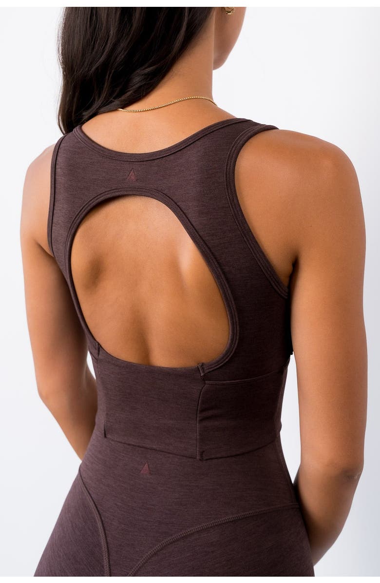 Vitality Daydream Gather Longline Bra, Alternate, color, Brownie Batter