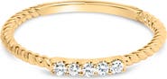 Haus of Brilliance 10K Yellow Gold 1/10 Cttw Diamond 5 Stone Braided Shank Band Ring