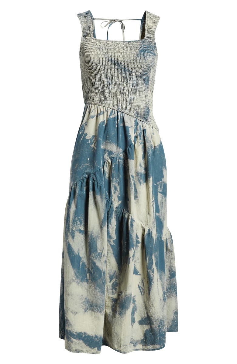 NIKKI LUND Kai Smocked Sleeveless Maxi Dress, Alternate, color, Green