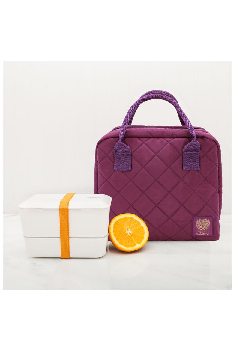 Diamond Quilted Lunch Bag, Alternate, color, SAGE