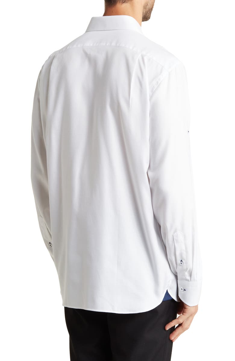 Lorenzo Uomo Trim Fit Long Sleeve Cotton Twill Button-Up Shirt, Alternate, color, White