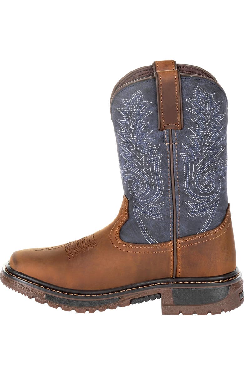 Rocky Kids' Ride Flx Western Boot, Alternate, color, Denim Brown