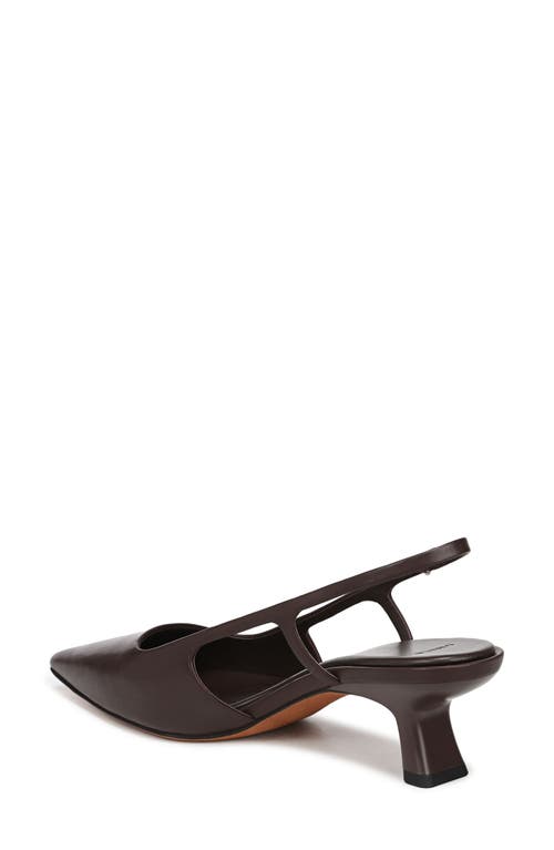 Vince Bianca Leather Kitten Slingback Pumps