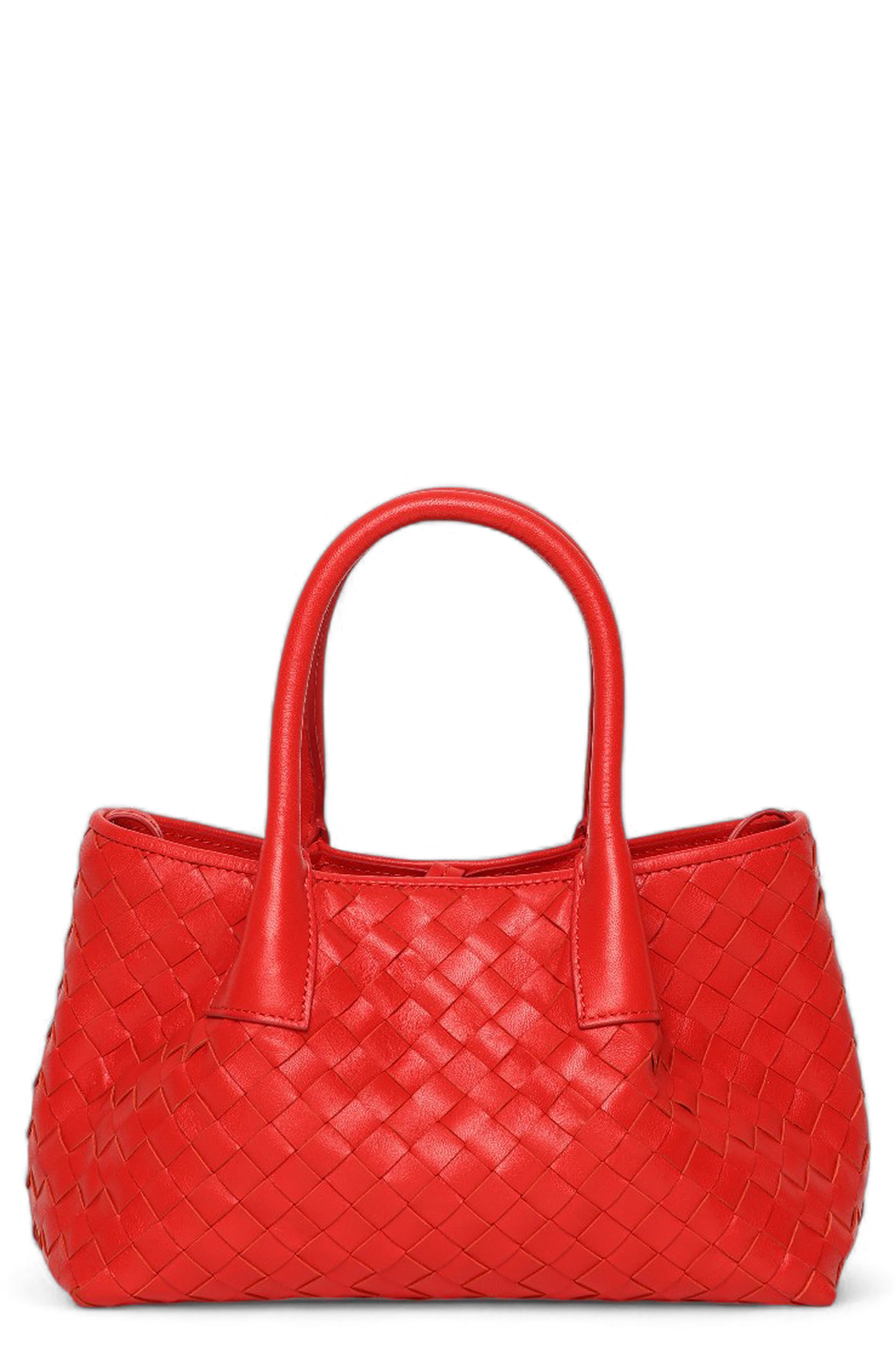Alina Mini Woven Leather Tote