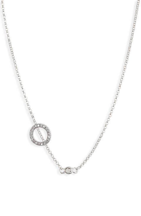 Bezel Diamond Initial Chain Necklace - 0.2ct.