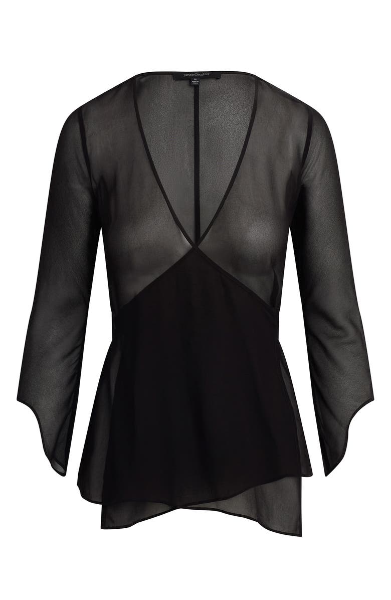 Favorite Daughter The Ethereal Mixed Media Faux Wrap Top, Alternate, color, 