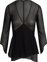 Favorite Daughter The Ethereal Mixed Media Faux Wrap Top