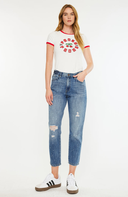 Kancan Lorelei Ultra High Rise Mom Jeans In Blue