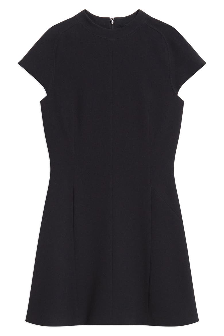 Raglan Mock Neck Shift Minidress, Alternate, color, BLACK - 001