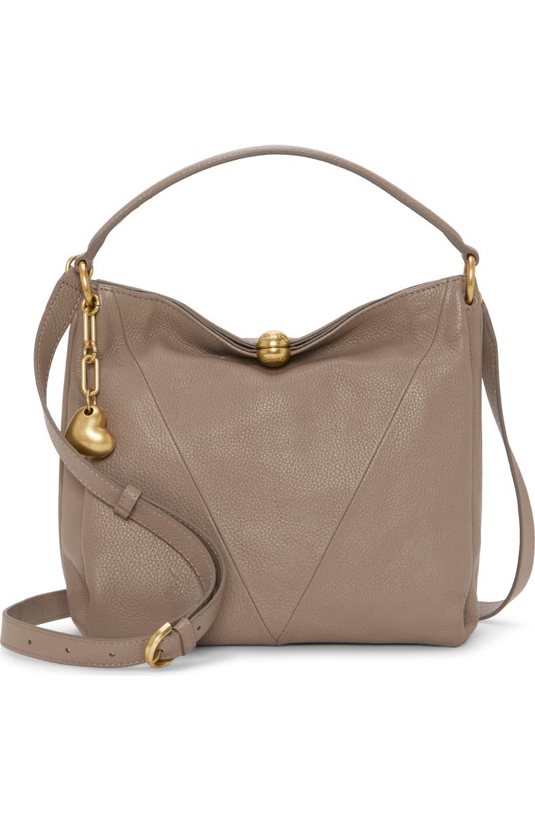 Vince Camuto Medna Leather Shoulder Bag, Main, color, Beige