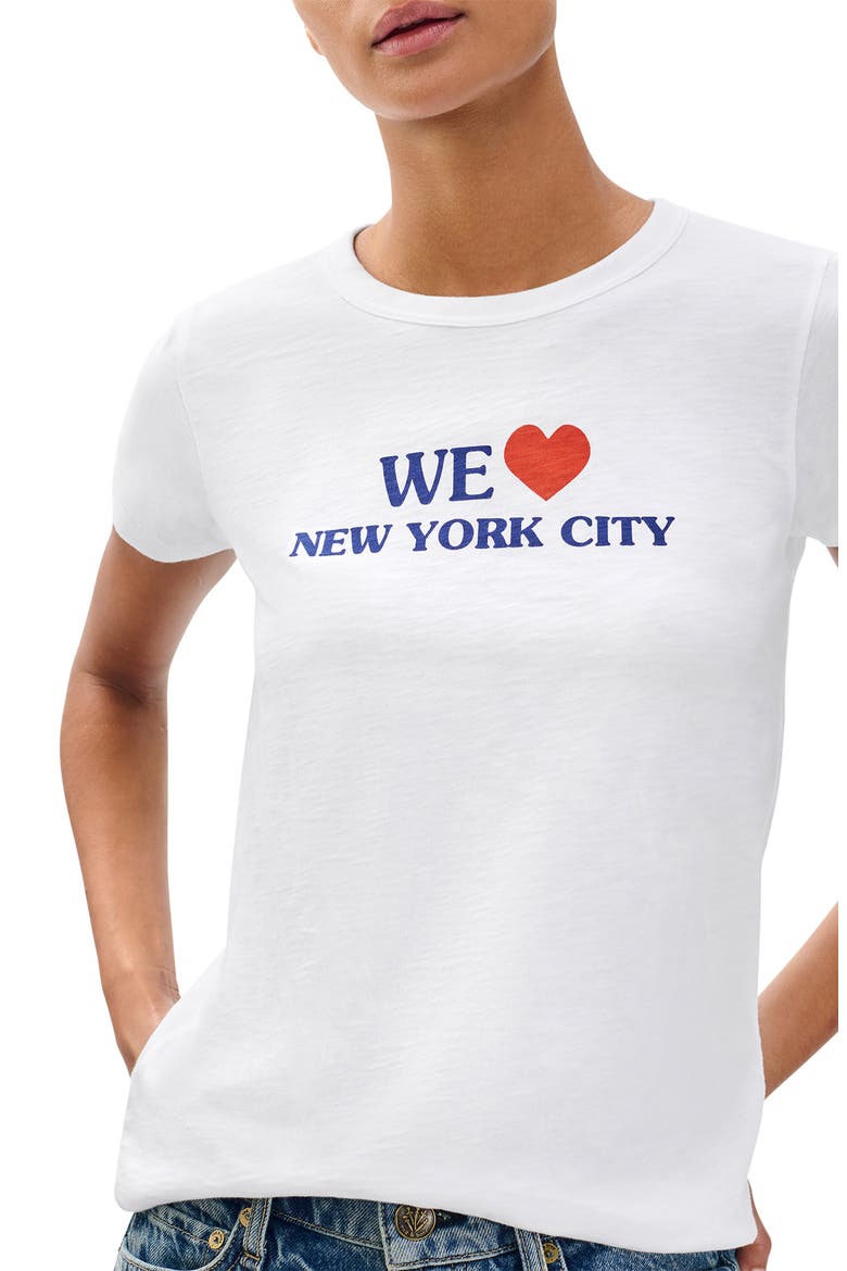 New York City Cotton Grpahic T-Shirt, Main, color, WHITE