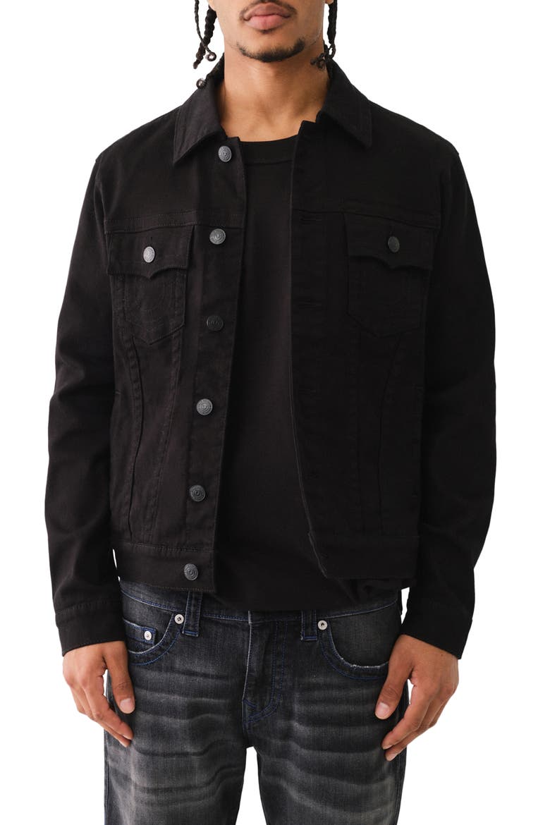 Denim Trucker Jacket, Main, color, BODY RINSE BLACK