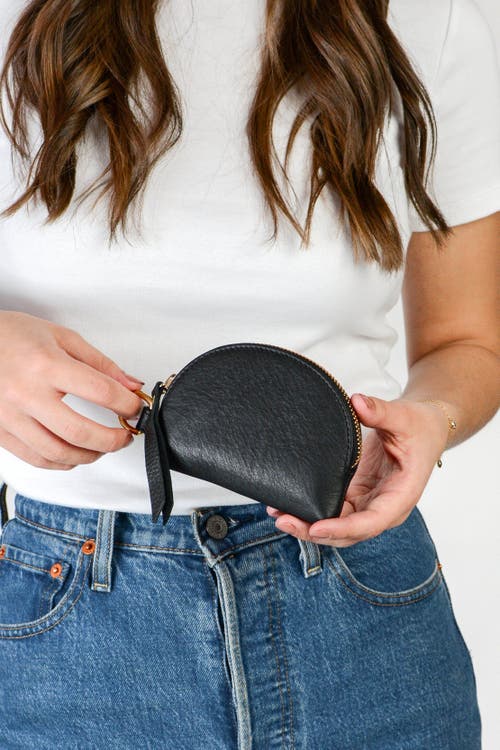 Tah Half Moon Coin Pouch In Black