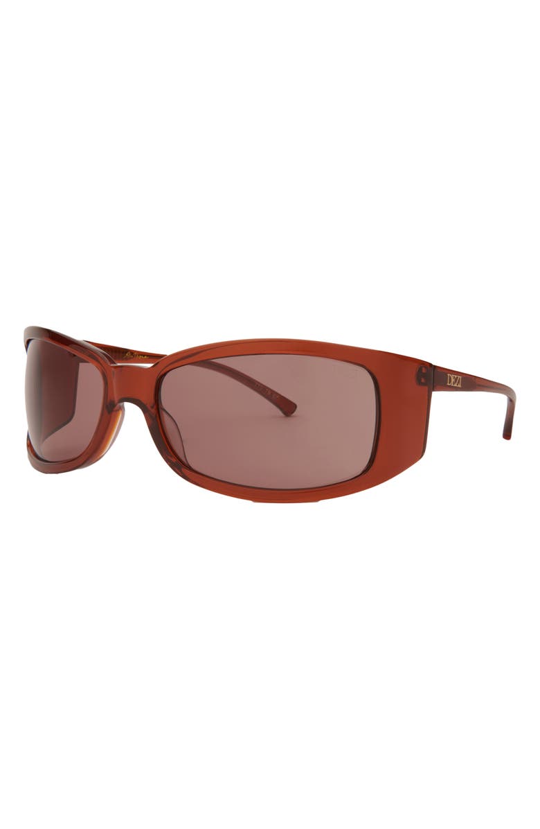 DEZI Slim Thique Wrap Sunglasses, Alternate, color, Transparent Cognac / Cognac