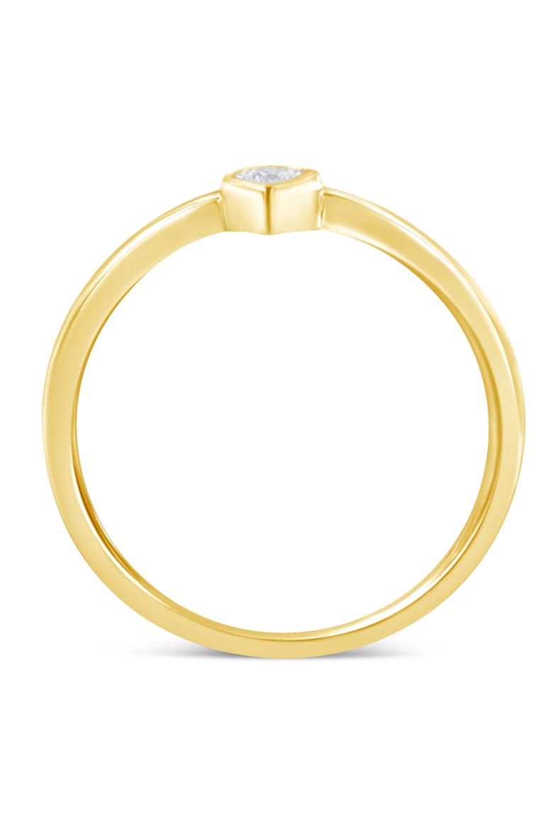 14K Yellow Gold Plated Silver 1/20 Cttw Diamond Teardrop Pear-Shaped Ring, Alternate, color, Yellow Gold over Silver