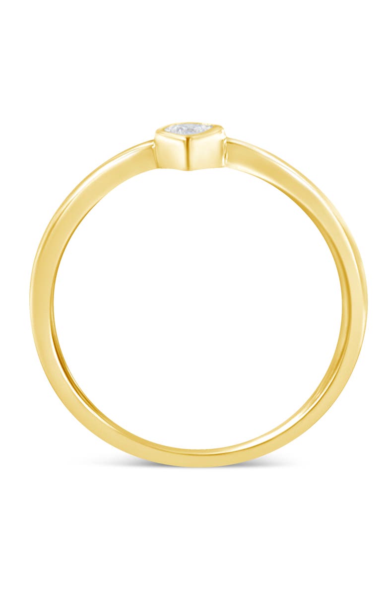 Haus of Brilliance 14K Yellow Gold Plated Silver 1/20 Cttw Diamond Teardrop Pear-Shaped Ring, Alternate, color, Yellow Gold Over Silver