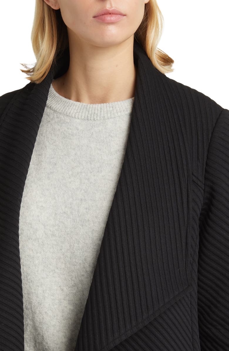 Sam Edelman Drape Front Rib Jacket, Alternate, color, Black