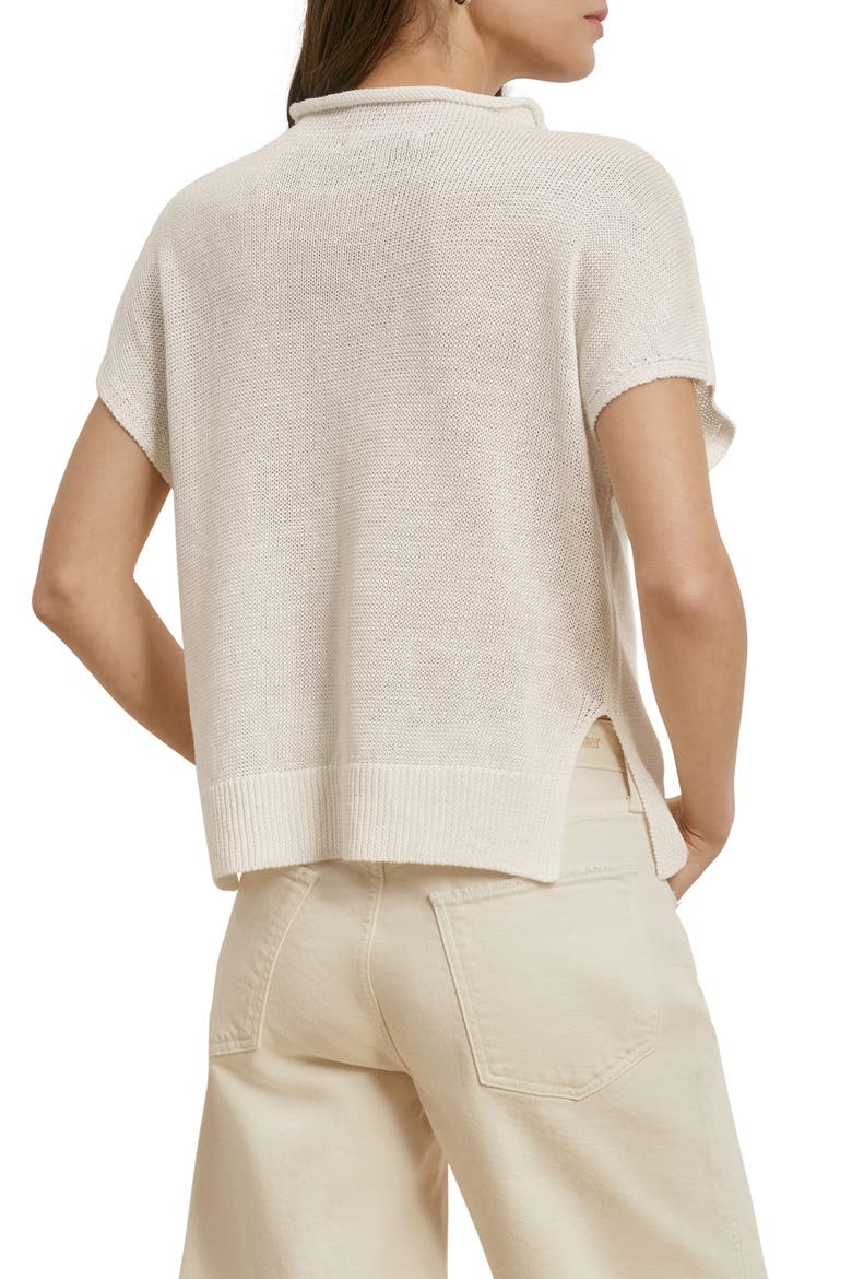 The Stevie Short Sleeve Linen Sweater, Alternate, color, OFF WHITE