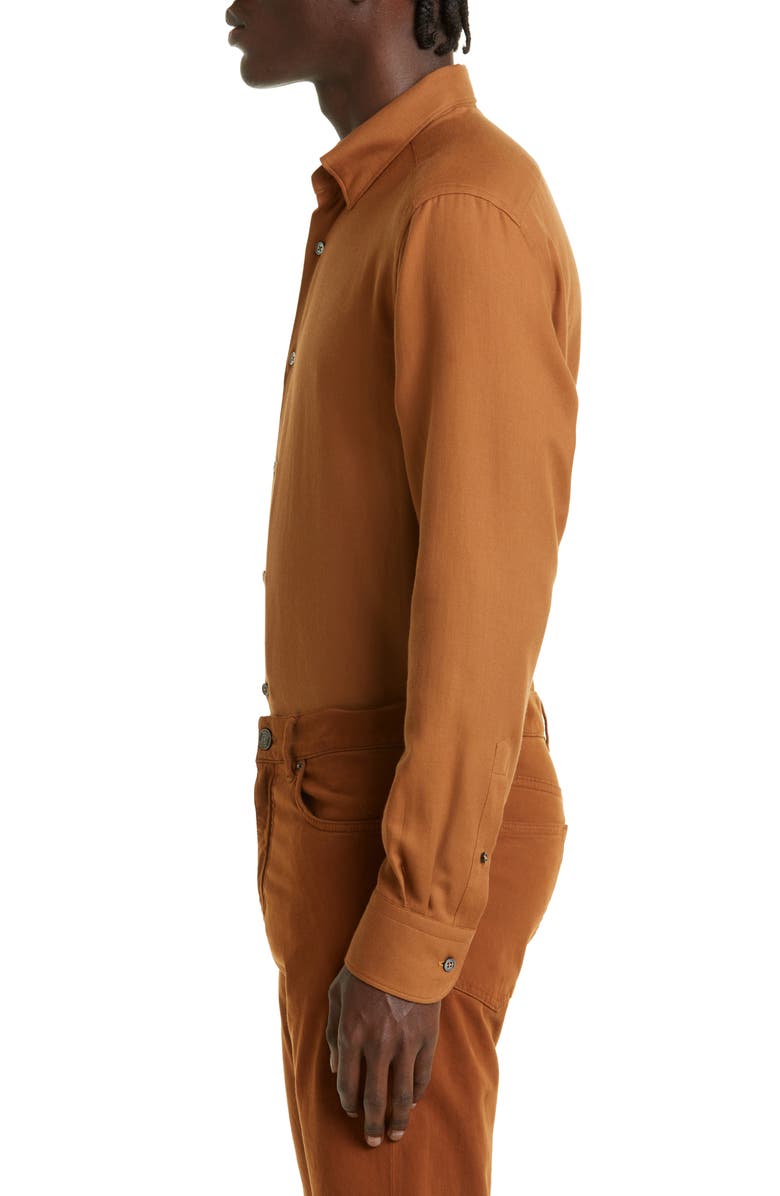 ZEGNA Cotton & Cashmere Button-Up Shirt, Alternate, color, 