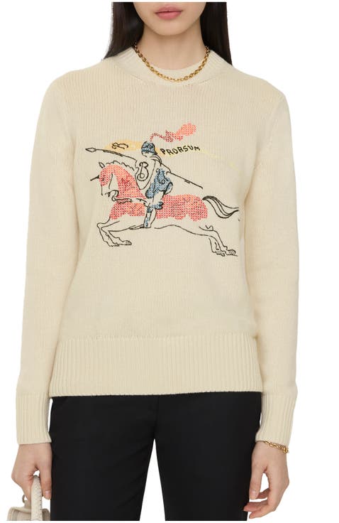 Cross Stitch Knight Wool Cashmere Sweater