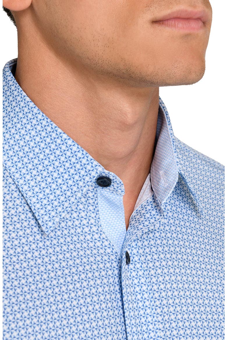 Windmill Geo Stretch Long Sleeve Shirt, Alternate, color, WHITE/ BLUE