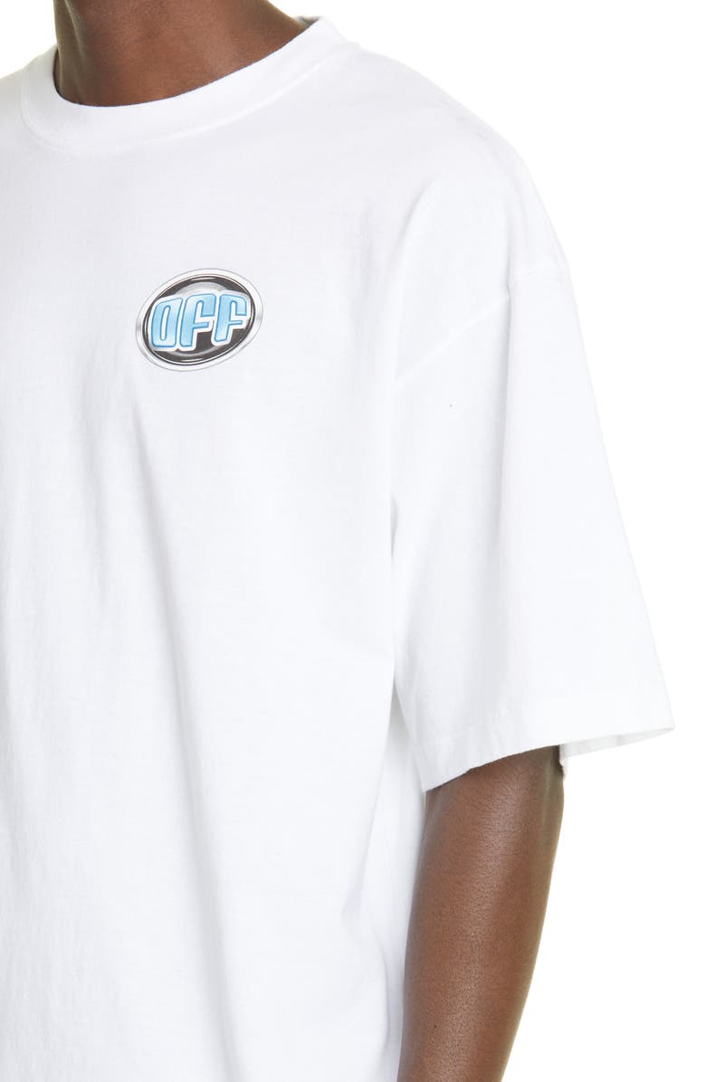 Off-White Men's DJ Play Extra Long Graphic Tee, Alternate, color,