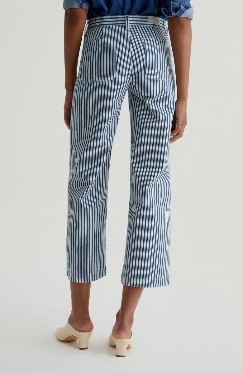 AG Kassie Patch Pocket High Waist Ankle Wide Leg Pants, Alternate, color, Nordic Stripe Indigo Multi