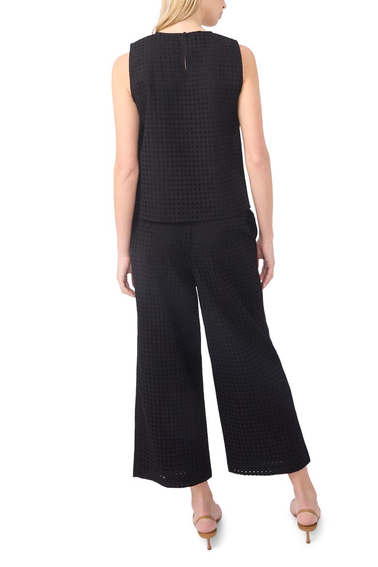 Eyelet Embroidery Shell, Alternate, color, RICH BLACK 060