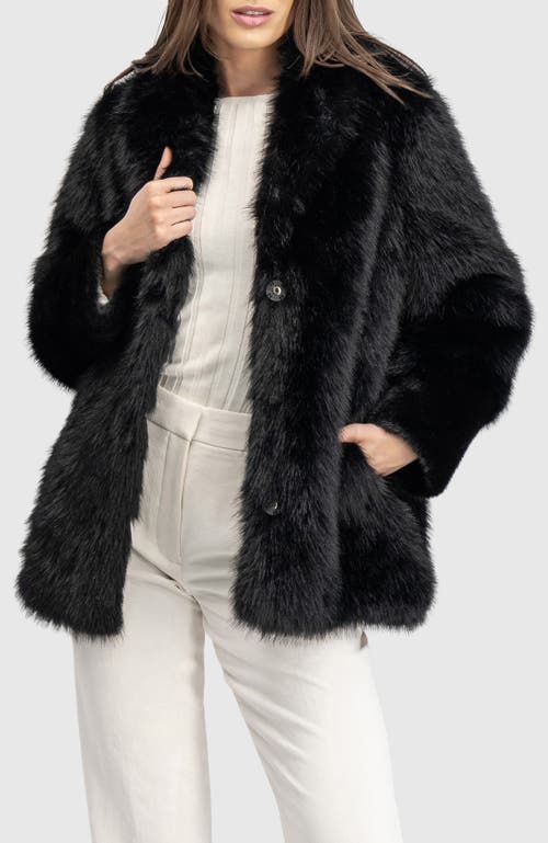 Lyla Grant Fur-free Fox And Mink (faux Fur) Jacket In Black