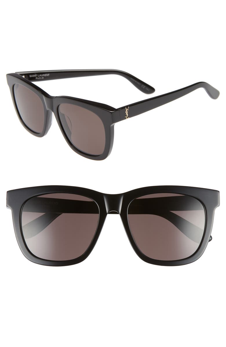 Saint Laurent 55mm Sunglasses, Alternate, color, Black/ Gold
